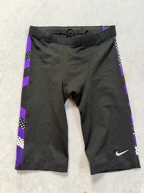 Nike Black Competitive Swim Training Practice Jammers Suit Swoosh Men Size 30